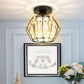 Geometric Bedroom Crystal Glass Ceiling Lights