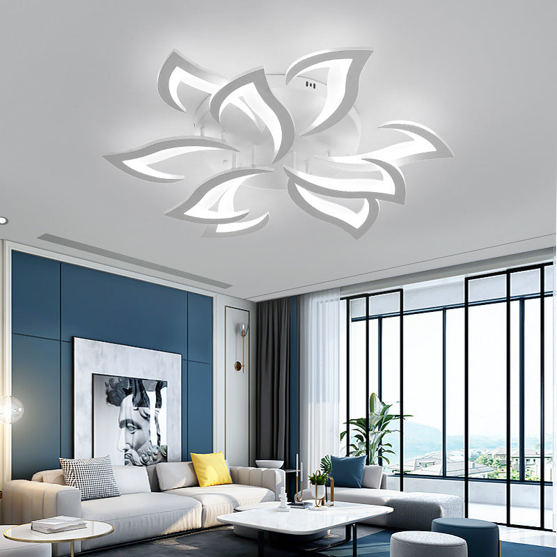 Contemporary Flower Shape Iron Living Room LED Ceiling Light