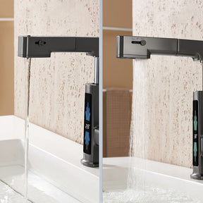 360° Rotation Liftable Bathroom Tap with LED Digital Display_Gunmetal Gray