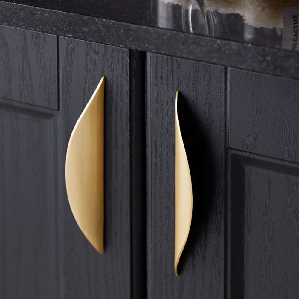 Gold Black Curved Wardrobe Handles