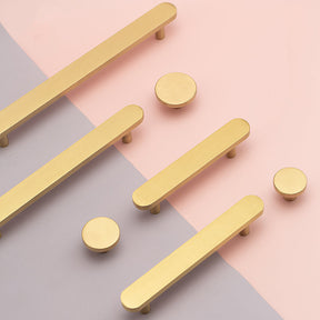 Modern Simple Brass Gold Cabinet Handles