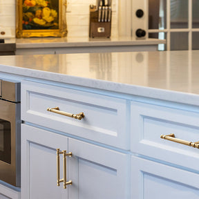 Modern T-Bar Gold Cabinet Handles