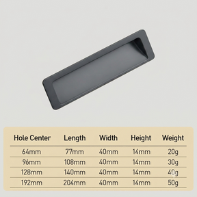 Modern Recessed Flush Pull Handles for Sliding Wardrobe & Cabinet Doors