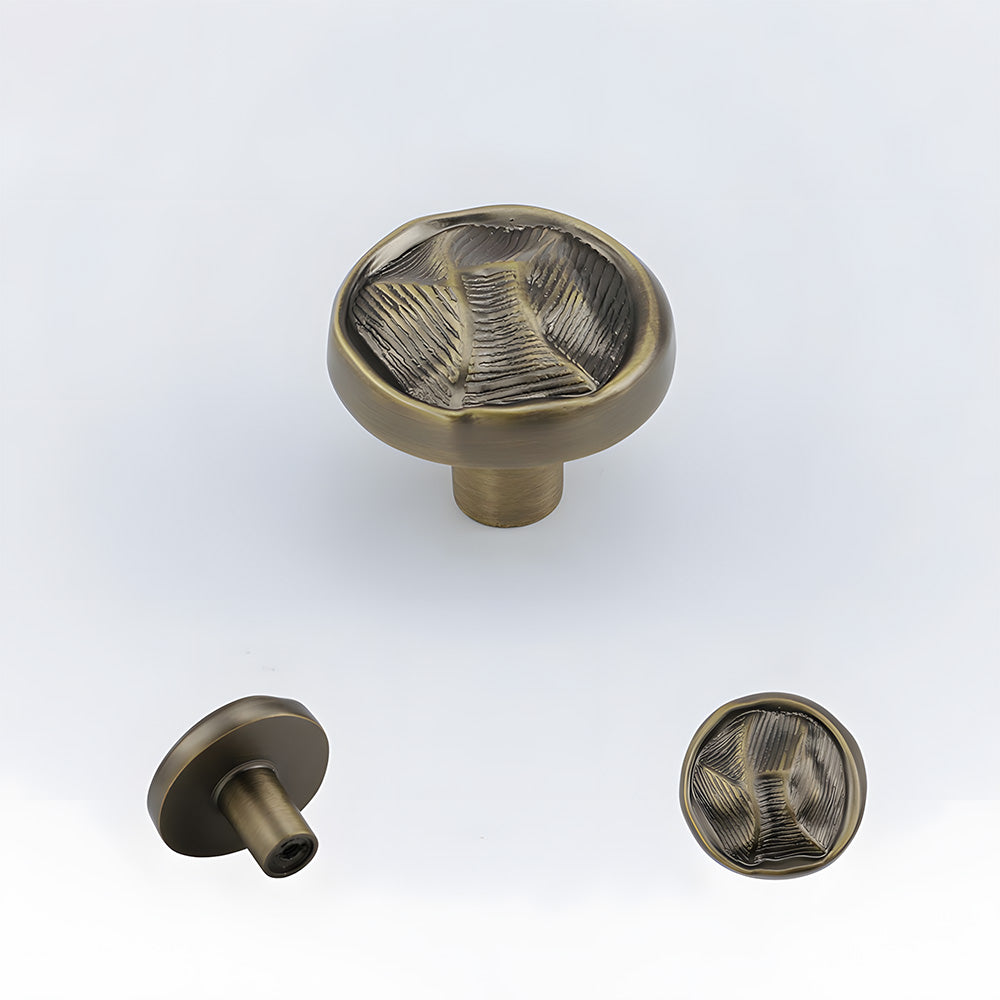 Organic Round Textured Zinc Alloy Cabinet Knobs