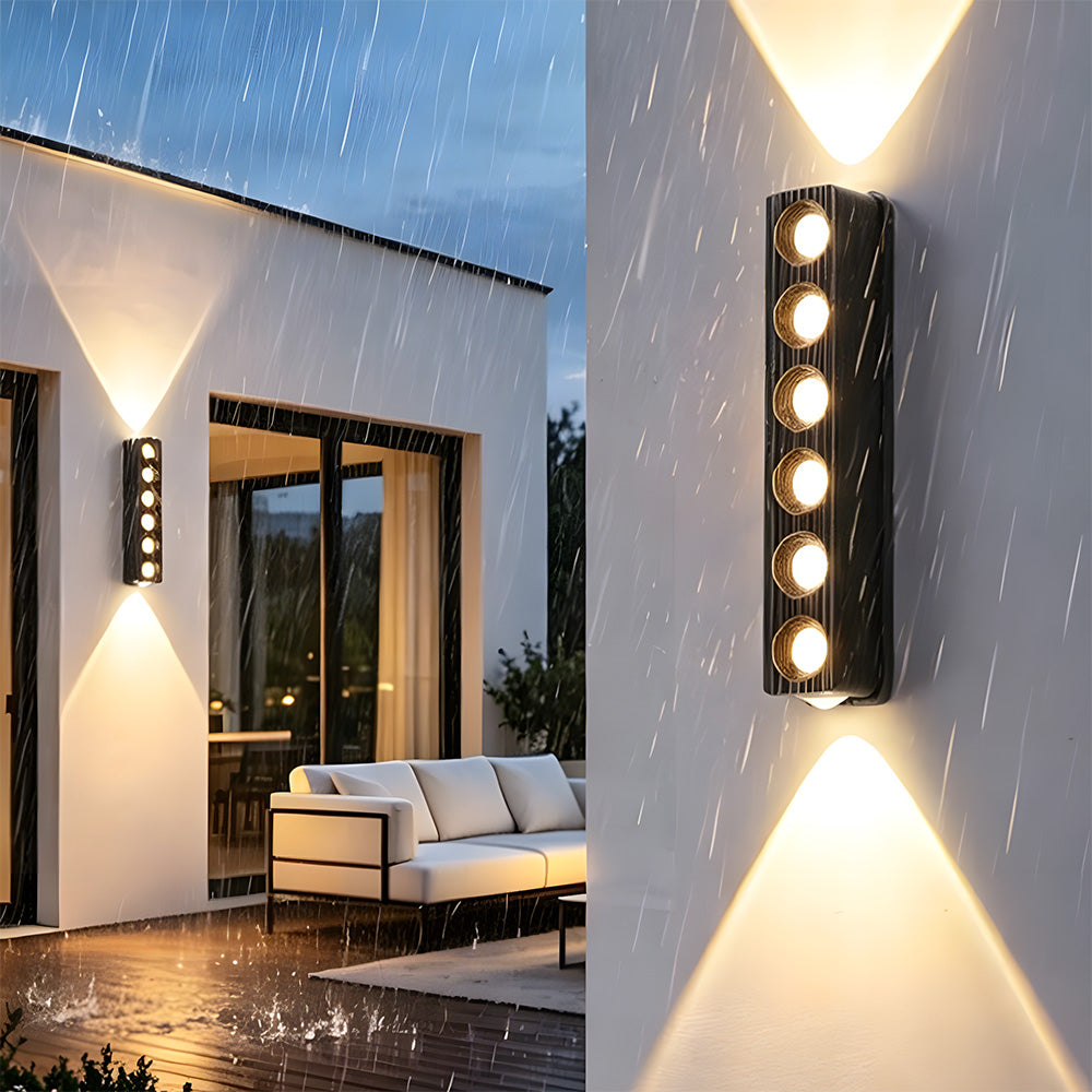 IP65 Modern Black LED Up Down Outdoor Wall Light