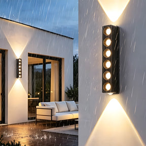 IP65 Modern Black LED Up Down Outdoor Wall Light