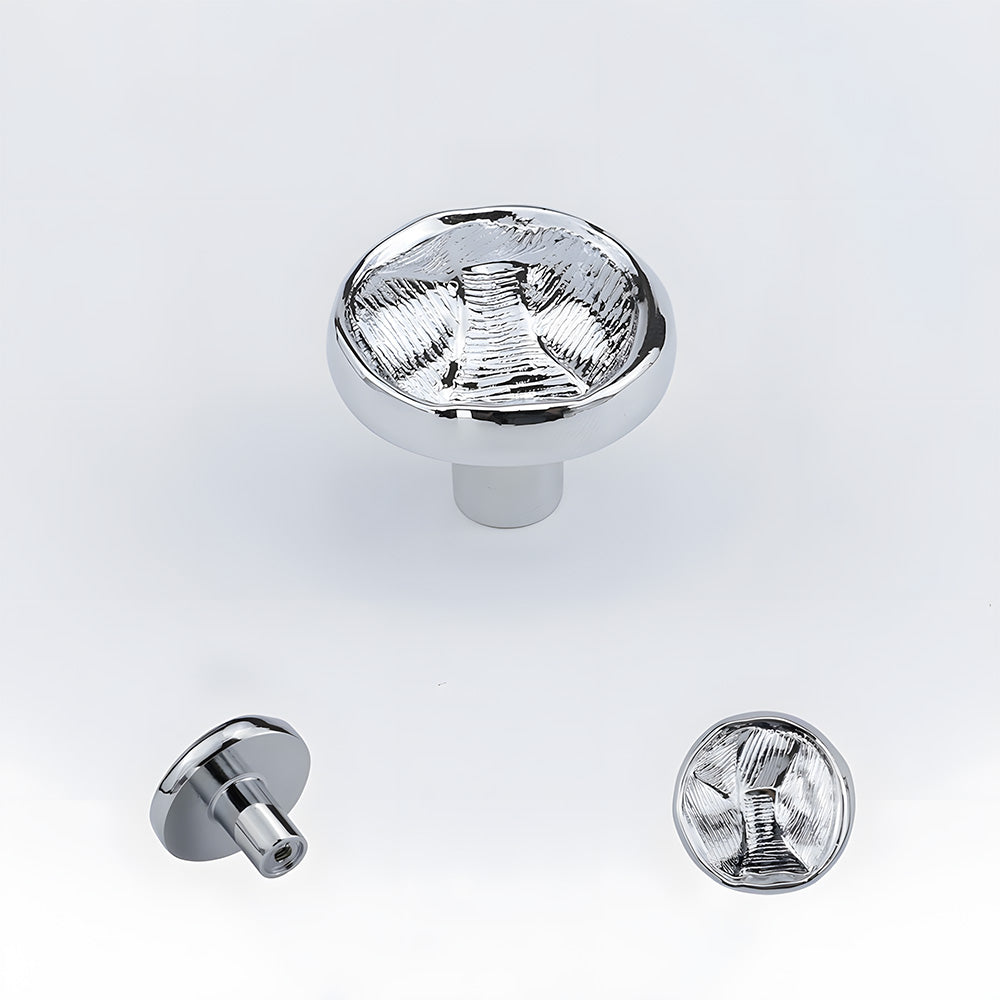 Organic Round Textured Zinc Alloy Cabinet Knobs