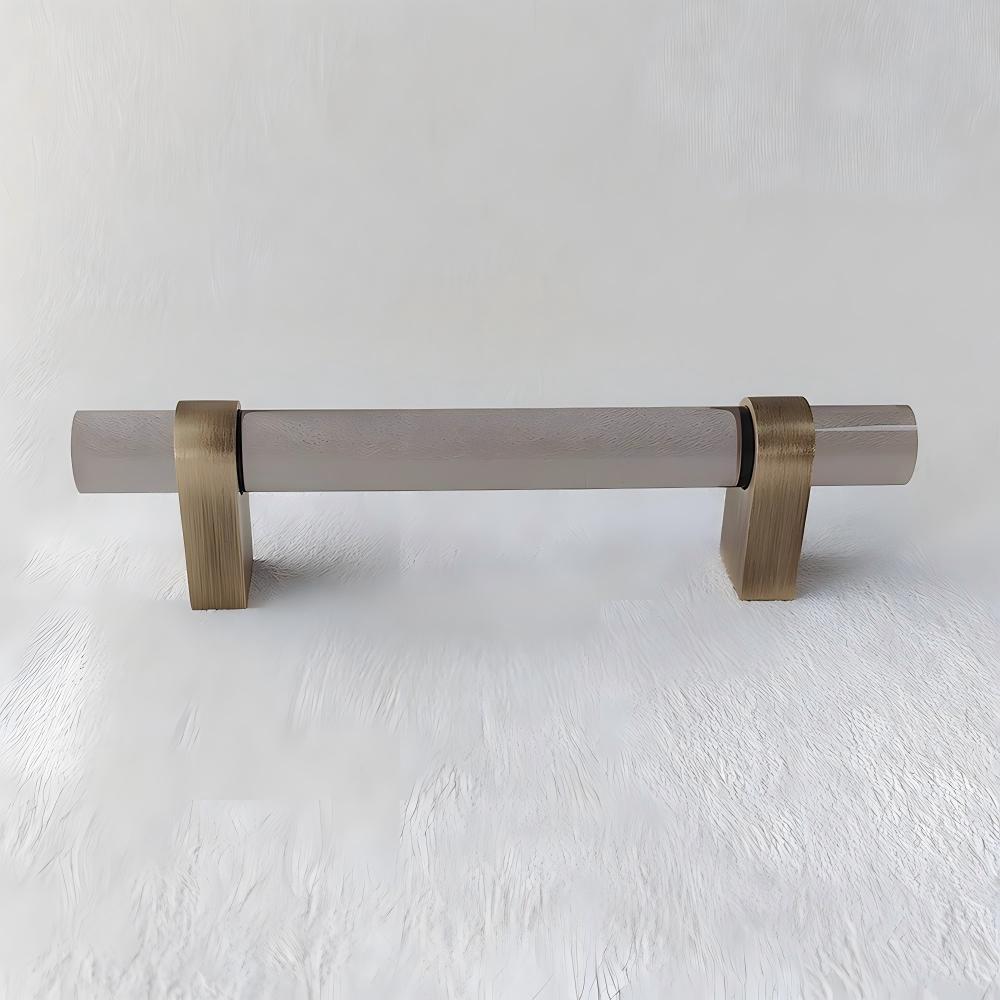Modern Clear Acrylic and Brass Drawer Pulls
