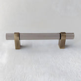 Modern Clear Acrylic and Brass Drawer Pulls