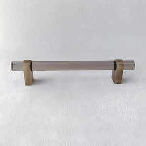 Modern Clear Acrylic and Brass Drawer Pulls