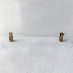 Modern Clear Acrylic and Brass Drawer Pulls