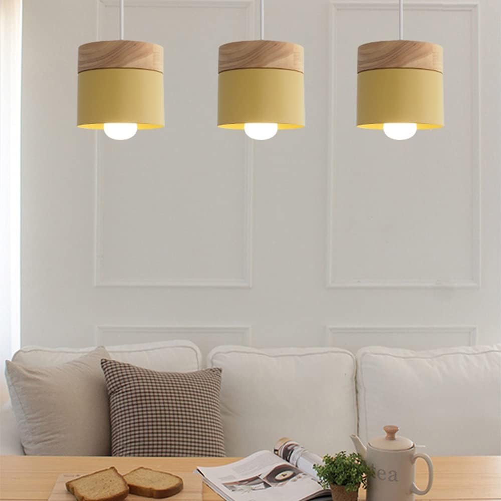 Nordic Wood Cylindrical Suspension Lamp