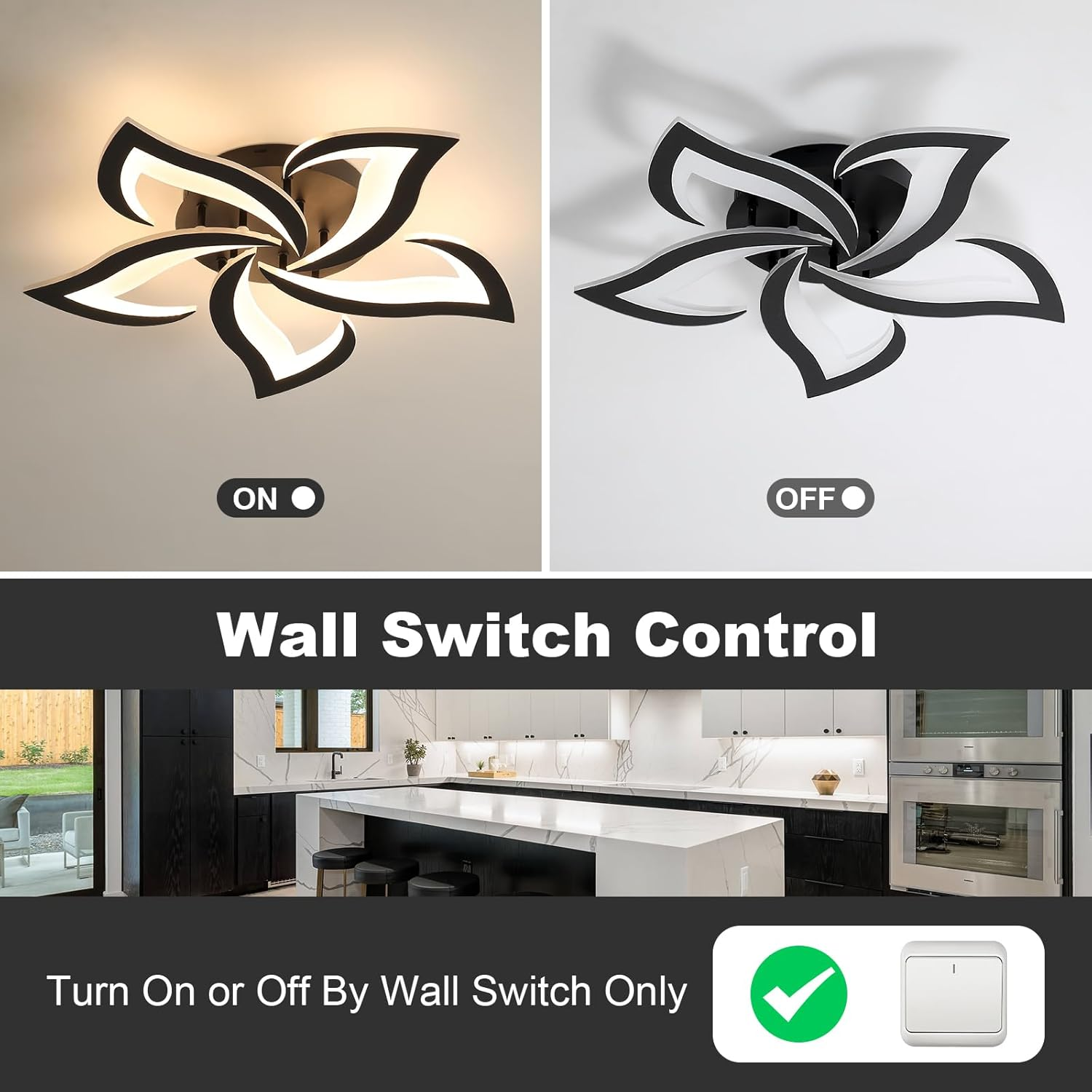 Contemporary Flower Shape Iron Living Room LED Ceiling Light