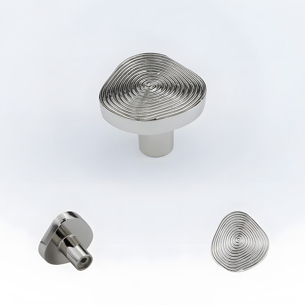Organic Round Textured Zinc Alloy Cabinet Knobs