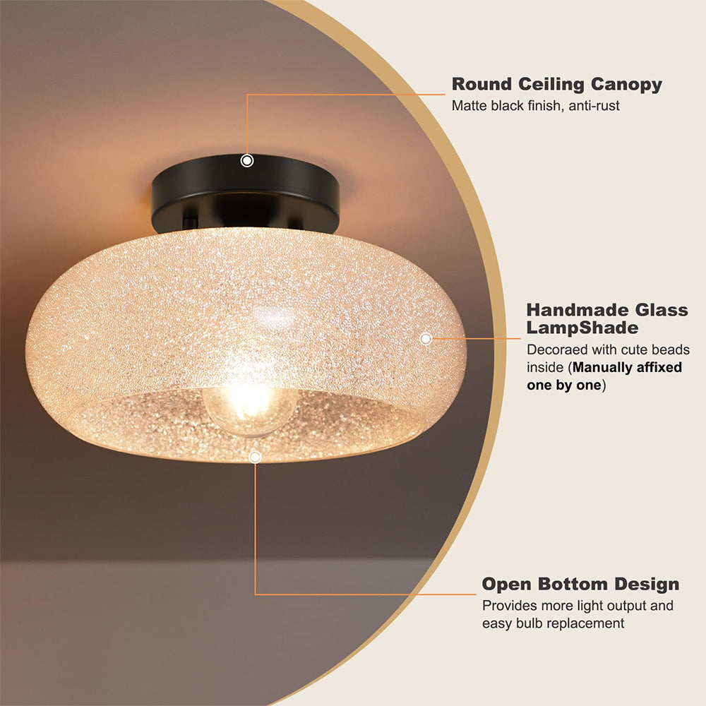 Modern Round Glass Living Room Ceiling Lights