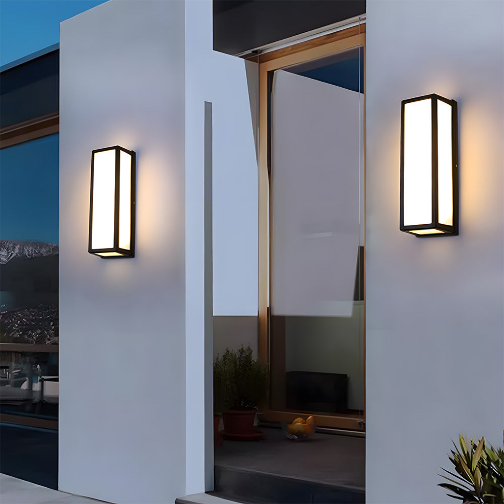 Square Waterproof Black Hardware Outdoor LED Wall Light