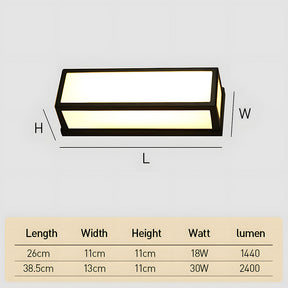 Square Waterproof Black Hardware Outdoor LED Wall Light