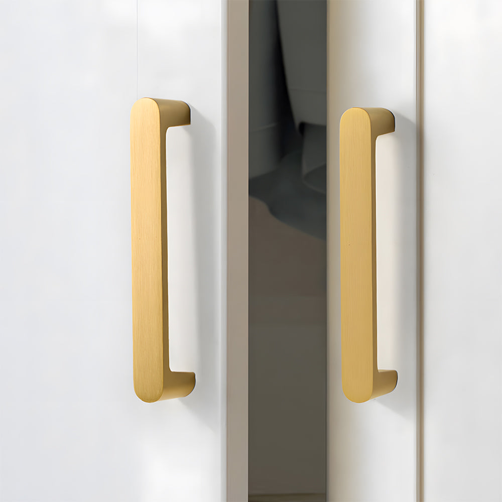 Minimalist Gold Solid Brass Cabinet Handles