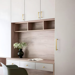 Minimalist Gold Solid Brass Cabinet Handles