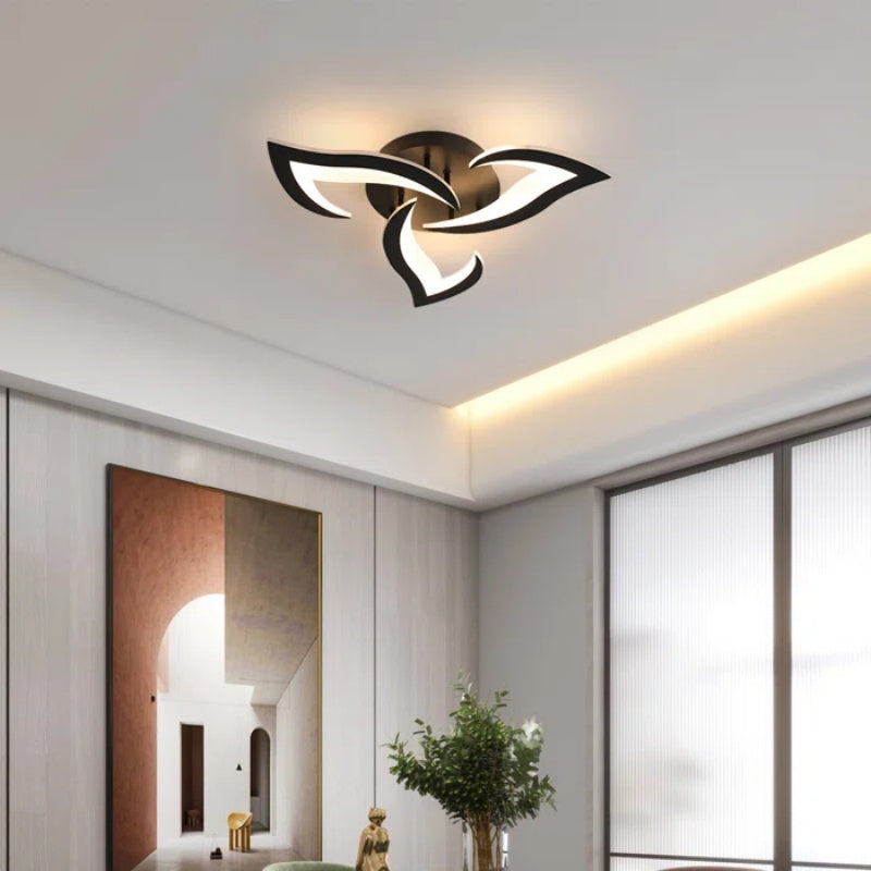 Contemporary Flower Shape Iron Living Room LED Ceiling Light