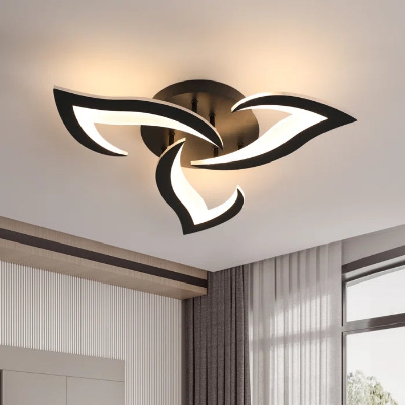 Contemporary Flower Shape Iron Living Room LED Ceiling Light