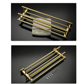 Brushed Gold Wall Mounted Bathroom Towel Rack