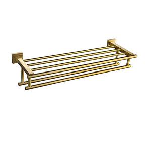 Brushed Gold Wall Mounted Bathroom Towel Rack