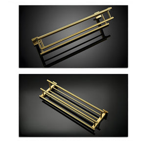 Brushed Gold Wall Mounted Bathroom Towel Rack