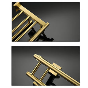 Brushed Gold Wall Mounted Bathroom Towel Rack
