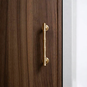 Bamboo Design Brass Gold Wardrobe Handle