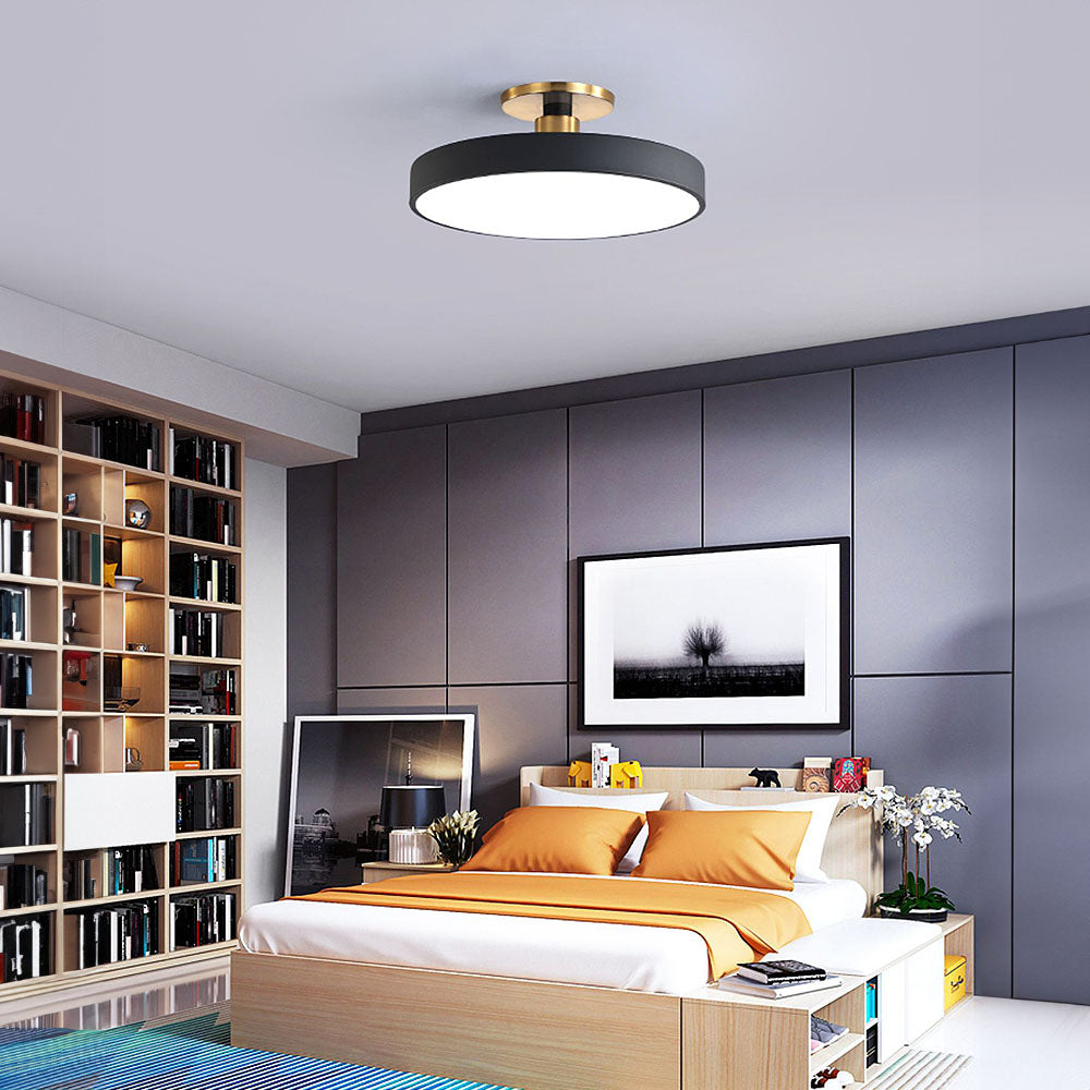 Modern Concise Circular LED Semi Flush Mount Ceiling Light