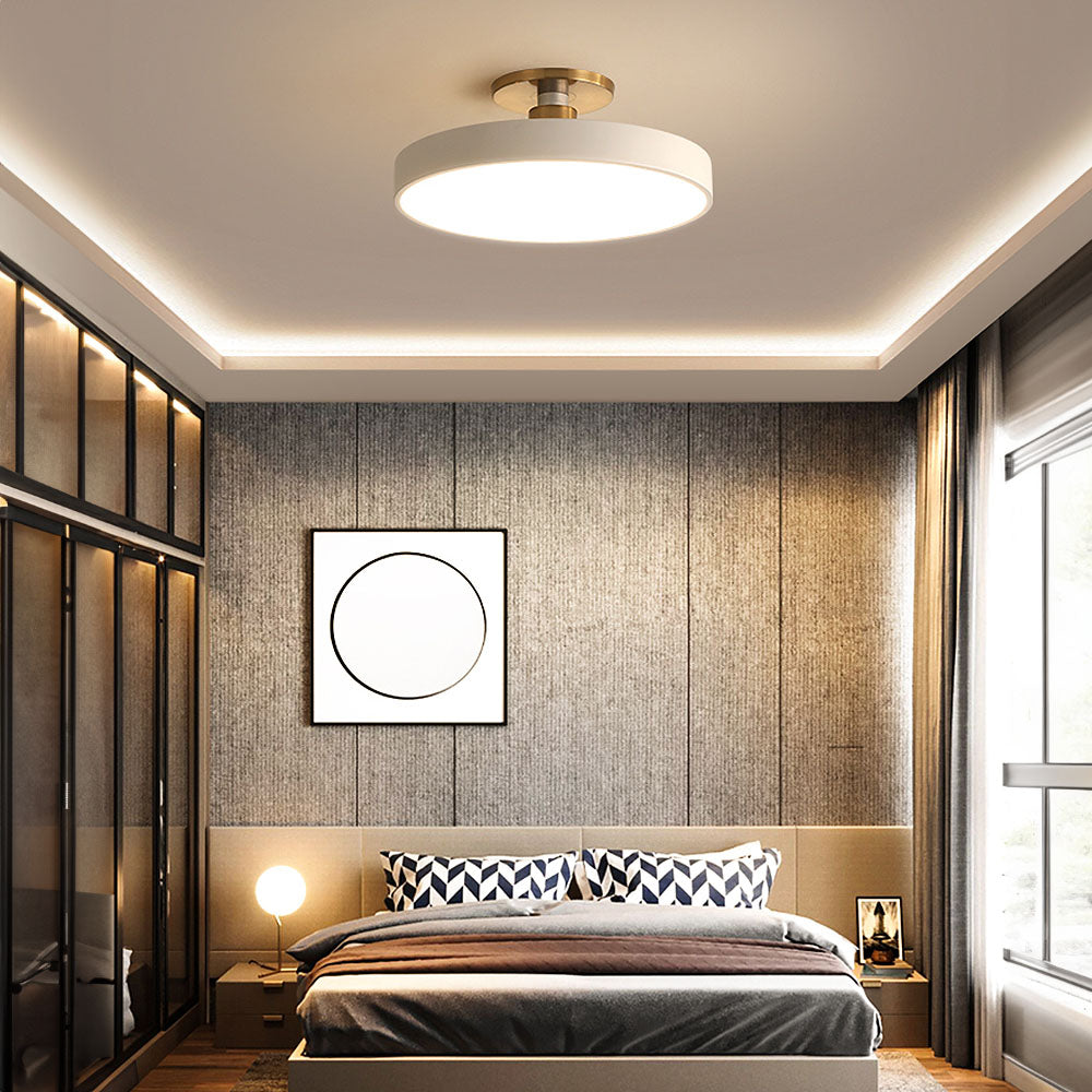 Modern Concise Circular LED Semi Flush Mount Ceiling Light