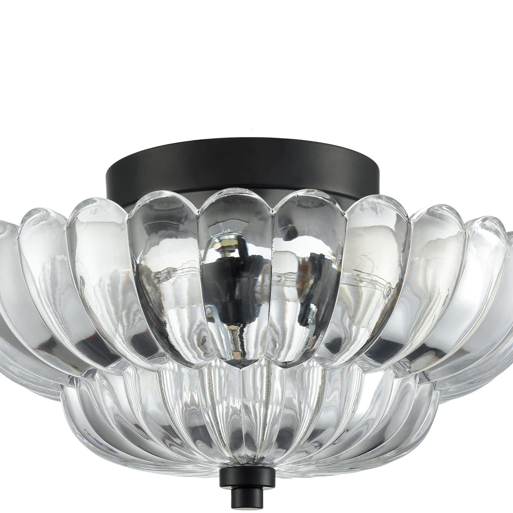 Vintage Amber Glass Semi-Flush Ceiling Light