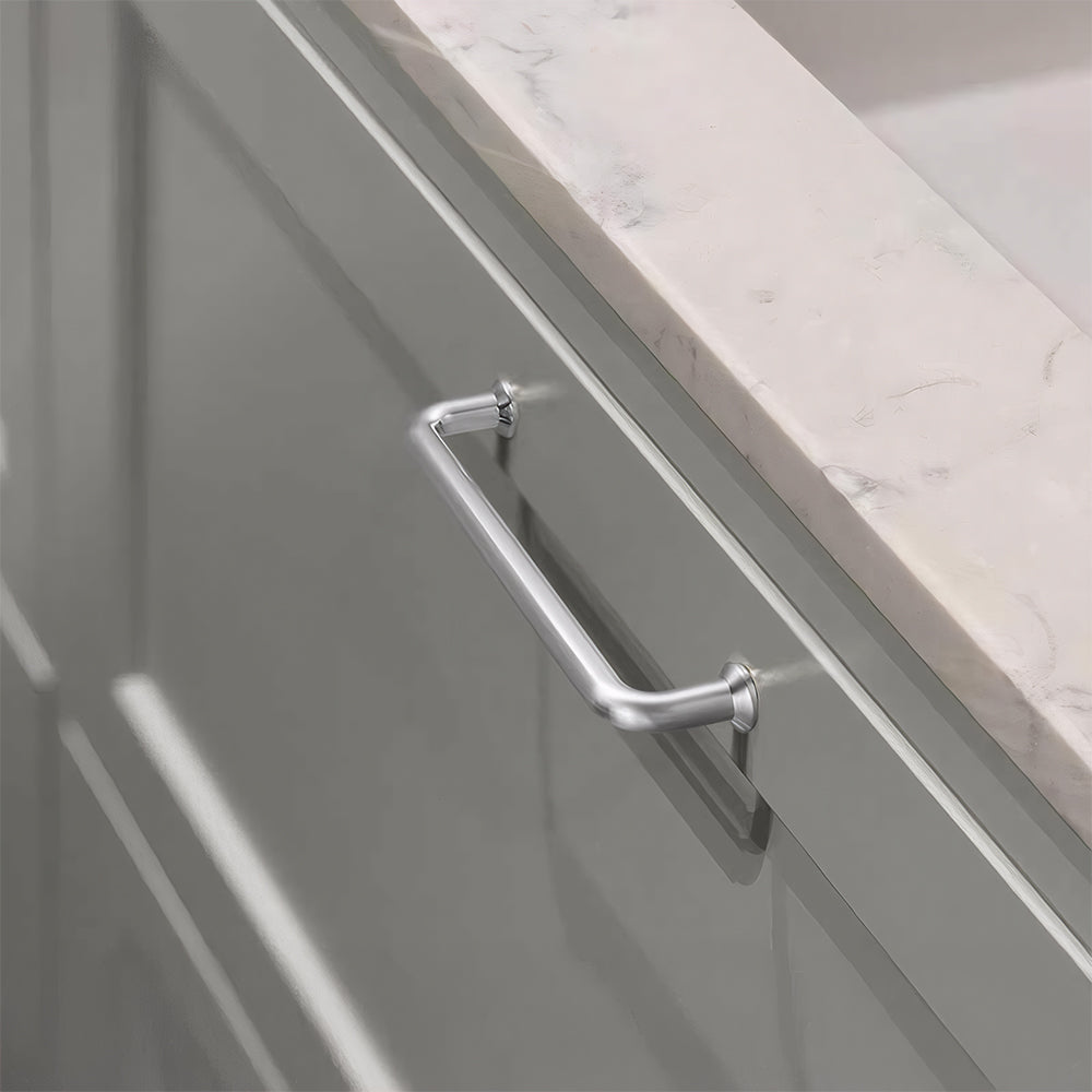 Elegant Simple Nickel Brushed Cabinet Door Drawer Handles
