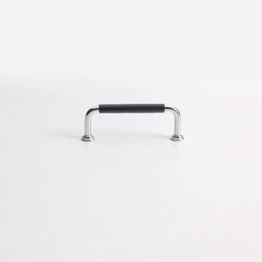 French Elegant Cowhide and Brass Cabinet Door Handle