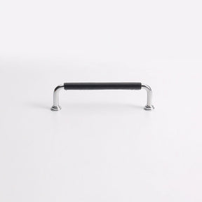French Elegant Cowhide and Brass Cabinet Door Handle