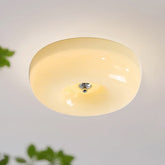 Cream Round Ceiling Lamp Bauhaus Milky Glass Lighting -Homdiy