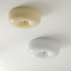 Cream Round Ceiling Lamp Glass Ceiling Light