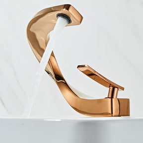 Elegant Loop Solid Brass Single Lever Bathroom Sink Tap