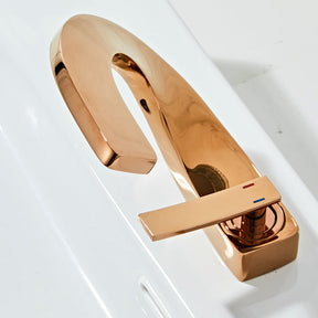 Elegant Loop Solid Brass Single Lever Bathroom Sink Tap