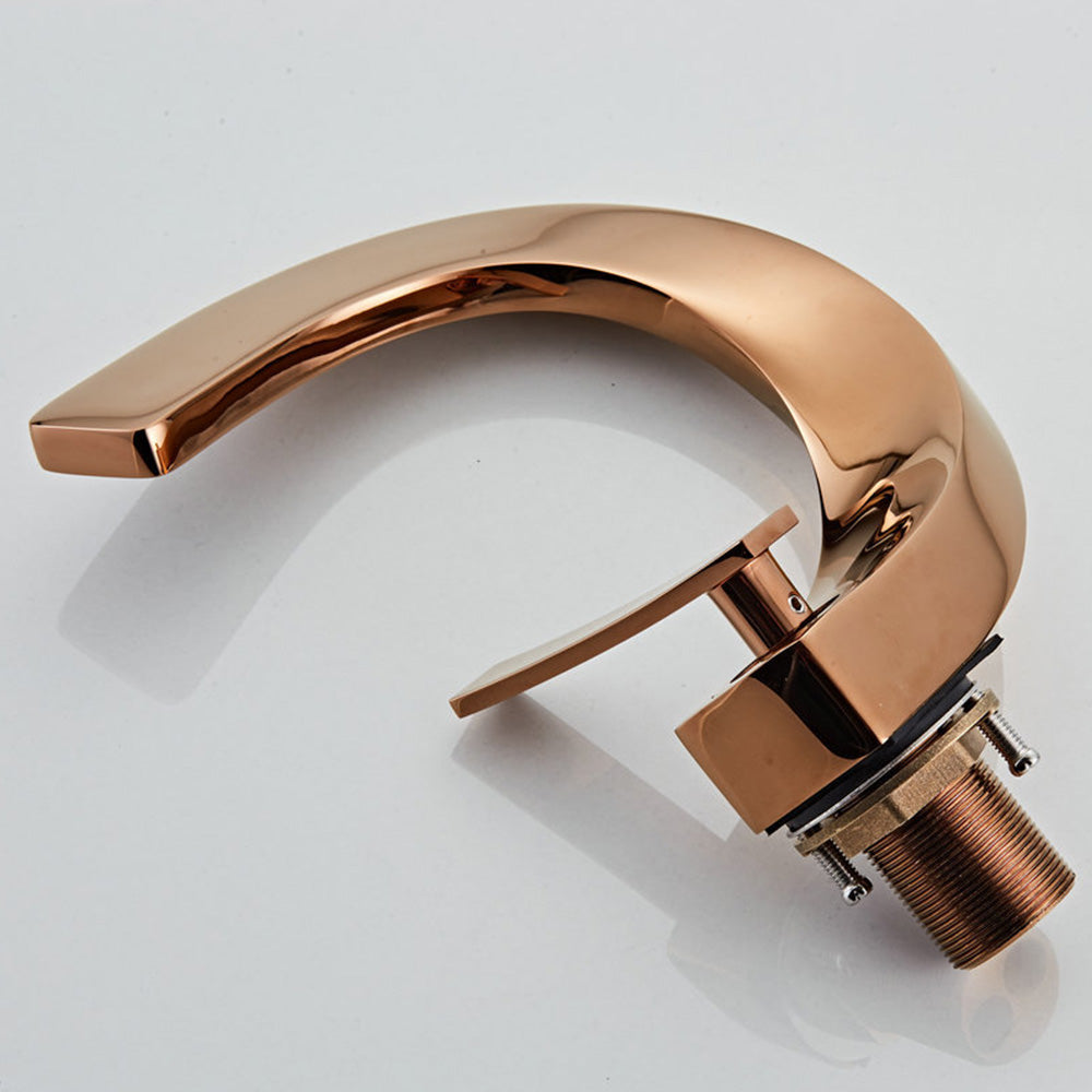 Elegant Loop Solid Brass Single Lever Bathroom Sink Tap