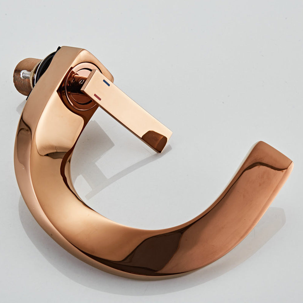 Elegant Loop Solid Brass Single Lever Bathroom Sink Tap