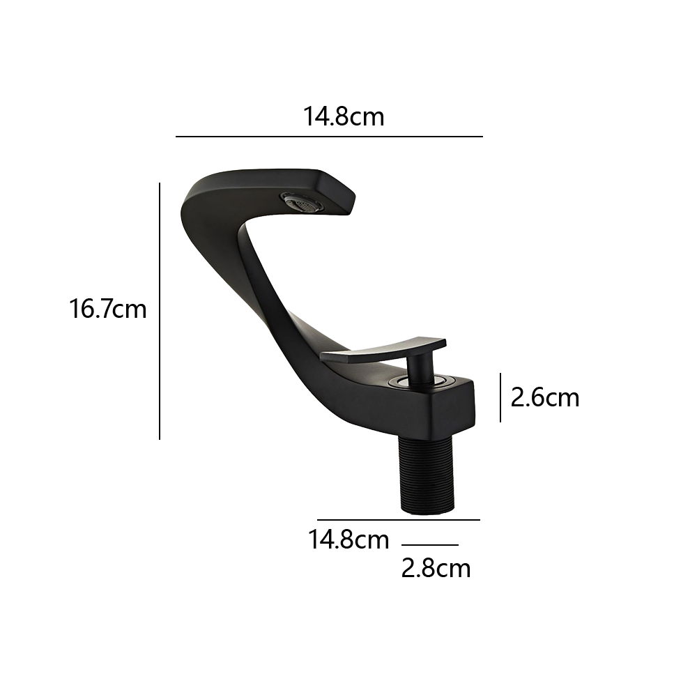 Elegant Loop Solid Brass Single Lever Bathroom Sink Tap