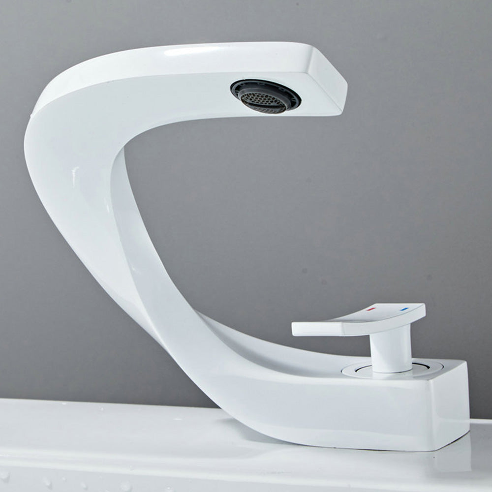 Elegant Loop Solid Brass Single Lever Bathroom Sink Tap