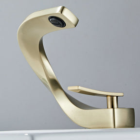 Elegant Loop Solid Brass Single Lever Bathroom Sink Tap