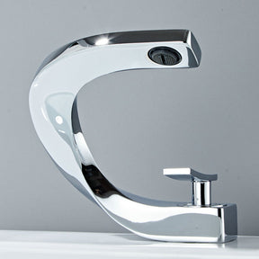 Elegant Loop Solid Brass Single Lever Bathroom Sink Tap
