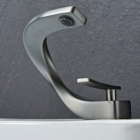 Elegant Loop Solid Brass Single Lever Bathroom Sink Tap