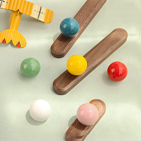 Playful Wooden Cabinet Handles with Sphere Ball Knobs