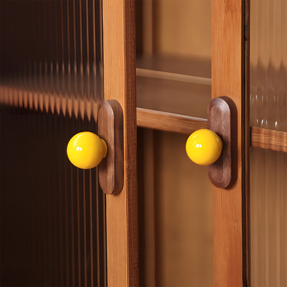 Playful Wooden Cabinet Handles with Sphere Ball Knobs