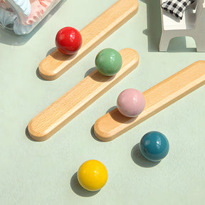 Playful Wooden Cabinet Handles with Sphere Ball Knobs